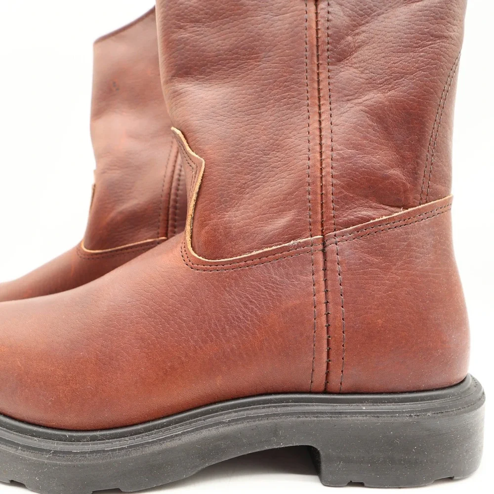 Red Wing 1132 Pecos Boots Mens 8 E Brown Leather Pull On Work Made In USA NIB